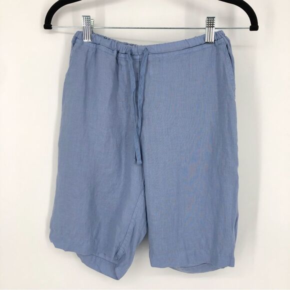 CP Shades Shorts Womens XS 100% Linen Light Blue The Hampton Bermuda Pockets - Picture 1 of 9